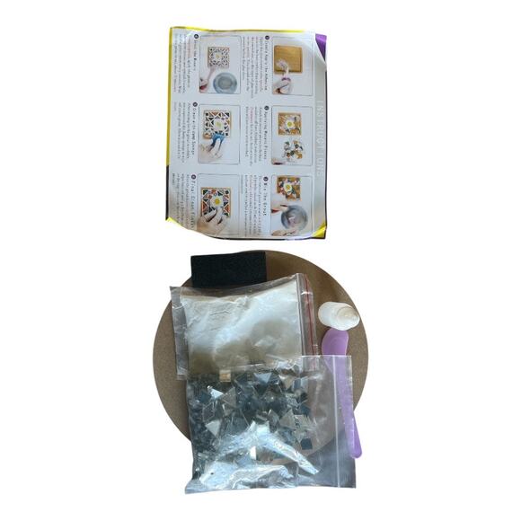 Amazon Mosaic Tiles Crafts 2 Sets Circle Base Triangle Diamond Square Tiles - Picture 1 of 3